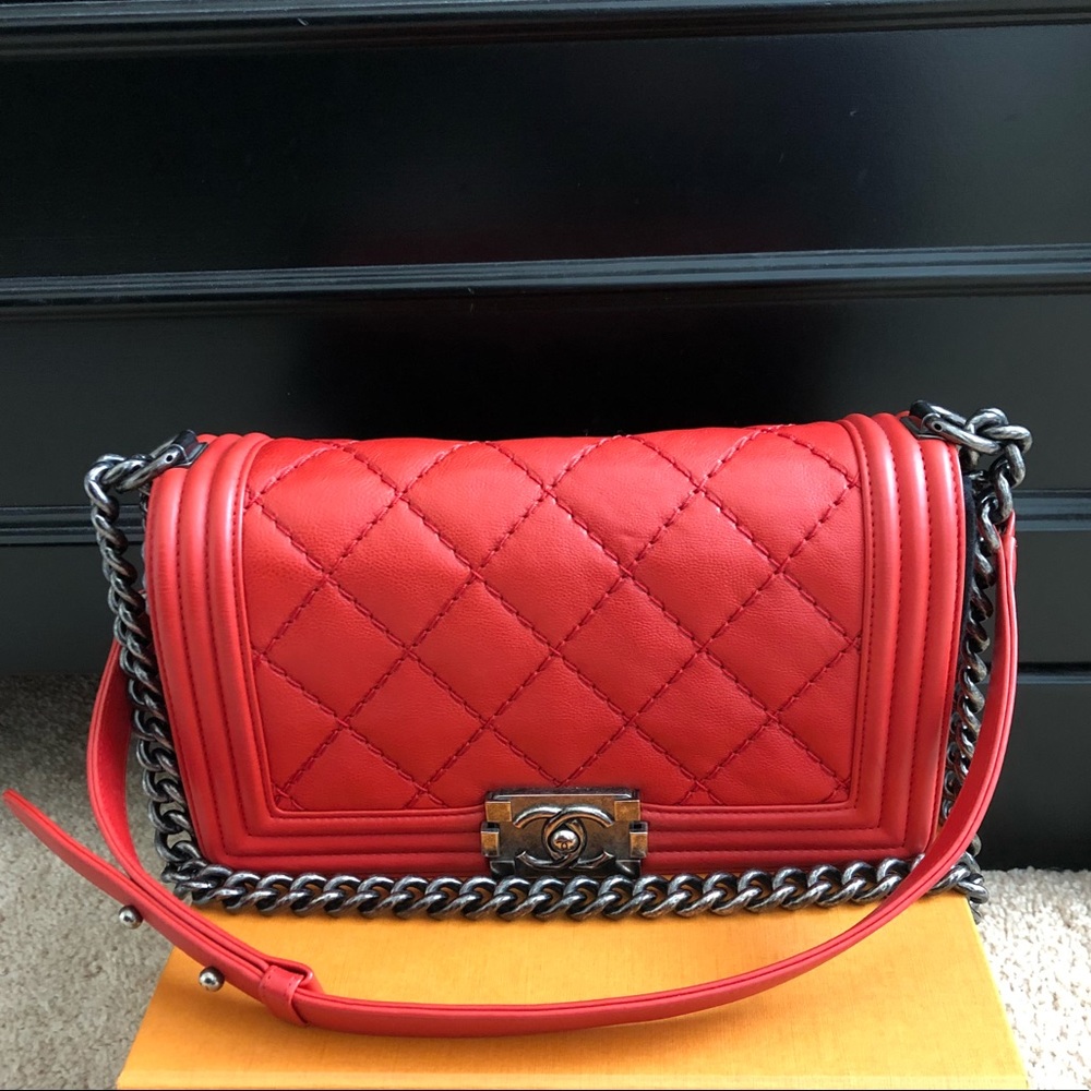 Authentic Chanel Le Boy Double Stiched Calfskin